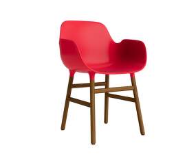Židle Form s područkami, bright red/walnut
