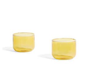 Set dvou sklenic Tint, light yellow w. white rim