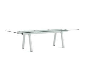 Stůl Boa 280x110x75 cm, metallic grey / clear glass