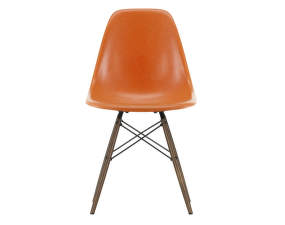Židle Eames Fiberglass DSW, red orange/dark maple