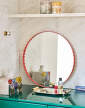zrcadlo-Arcs Mirror Round, red