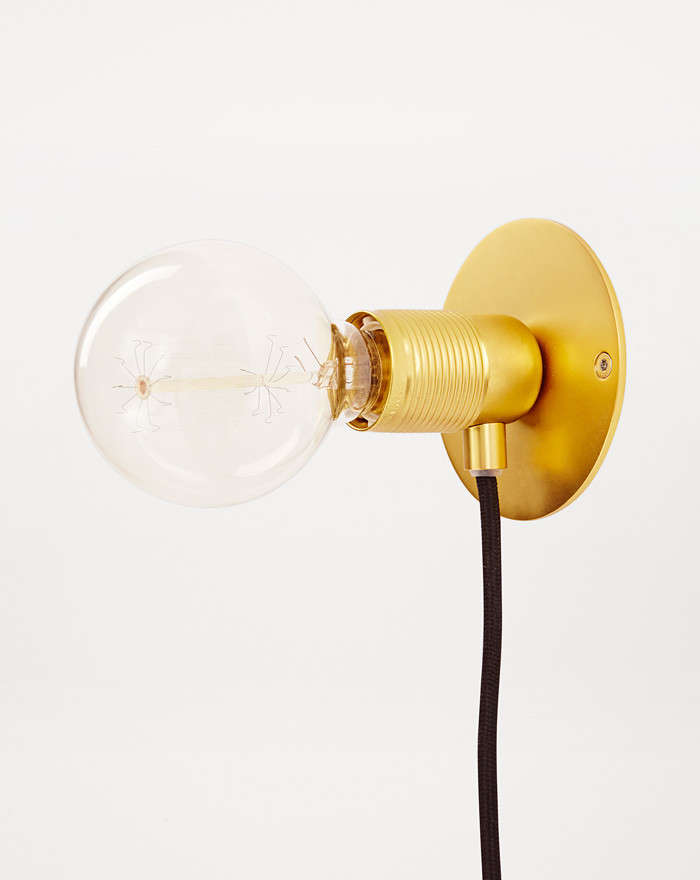 E27 Wall Light, Brass