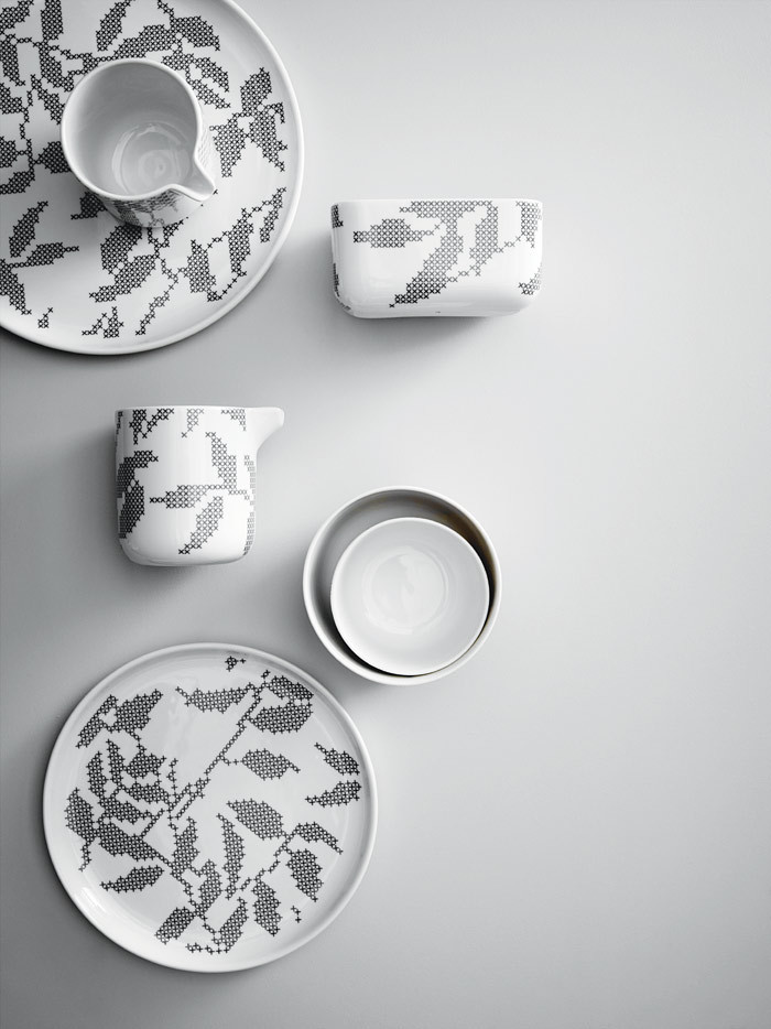 Kopeck porcelánu Leaves od Menu