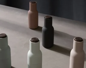Mlýnky na sůl a pepř Bottle, set 2ks, ash/carbon, walnut lid