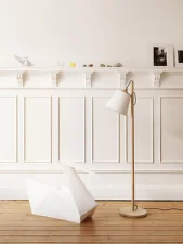 Stojací lampa Pull, white/oak