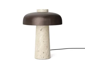 Stolní lampa Reverse, travertine / bronzed brass