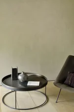 Tác Glass Tray Round XL, Graphite Combined Dots