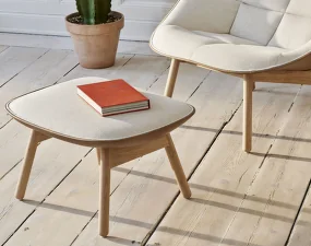 Ottoman Uchiwa, lacquered solid oak, Bolgheri LGG60/Sense Nougat