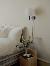 Nástěnná lampa Lantern Wall Lamp, Small, Frosted White Opal Glass