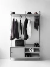 Komoda String Cabinet with swing door, black stained ash