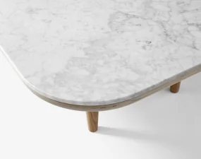 Stolek Fly SC4, white oiled oak/honed Bianco Carrara