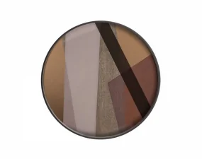 Tác Angle Glass Tray Round L, pinot