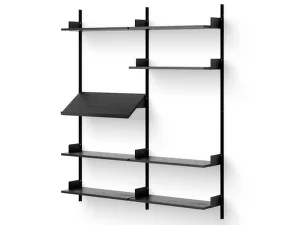 Policová sestava Living Shelf, black ash/black