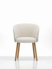 Čalouněná jídelní židle Mikado Armchair Natural Oak, ivory/pearl