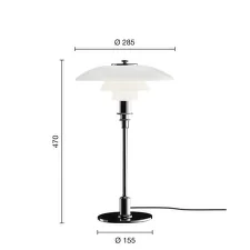 Stolní lampa PH 3/2, high lustre chrome plated