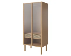 Skříň Cana se skleněnými dveřmi, oiled oak