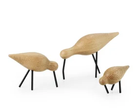 Dřevěný ptáček Shorebird, malý, černý
