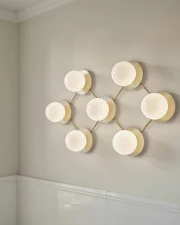 Nástěnné/stropní svítidlo Liila 7, nordic gold/opal