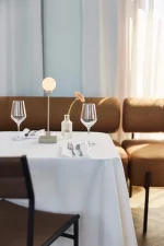Přenosná stolní lampa Snowball, grey beige