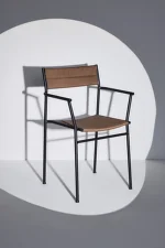 Jídelní židle Vev s područkami, black
