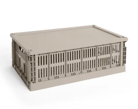 Plastové víko Colour Crate L, warm grey