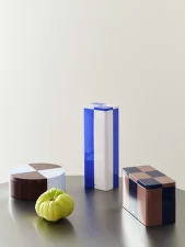 Úložný box Tin Container Slim, blue and off-white