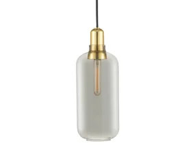 Závěsná lampa Amp Large, smoke/brass