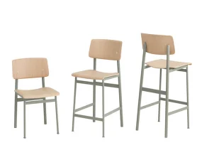 Barová židle Loft 65 cm, dusty green/oak