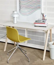 Stůl Copenhague CPH 90, water-based lacquered oak/off-white linoleum