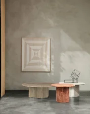 Stolek Epic Ø 60, red travertine
