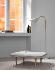 Stolek Fly SC11, white oiled oak/honed Bianco Carrara