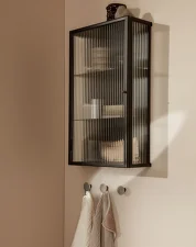 Skříňka Haze Reeded glass, black