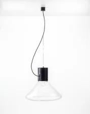 Závěsná lampa Muffins WOOD 03B PC851, clear / black stained oak