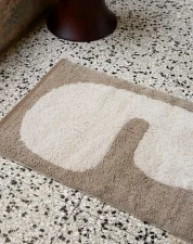 Koupelnová předložka Lay, dark taupe / off-white
