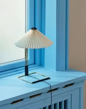 Stolní lampa Matin 300, polished brass / white