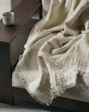 Přehoz Weaver, off-white