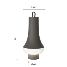 Přenosná lampa Tomoshi, dark brown