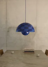 Závěsná lampa Flowerpot VP1, cobalt blue/twilight blue pattern