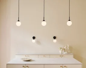 Závěsné svítidlo Apiales 1, satin black/opal