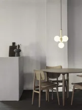 Závěsné svítidlo Miira 4, brass/opal