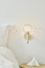 Nástěnná lampa Miira, brass/optic clear