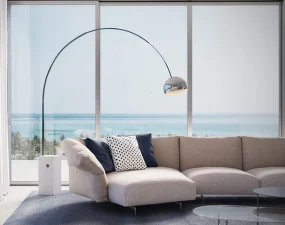 Stojací LED lampa Arco, steel