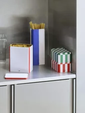 Úložný box Tin Container Large, off-white and red