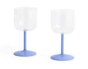 Sklenice na víno Tint 2 ks, clear and jade light blue