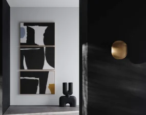 Nástěnná lampa Clam, brass