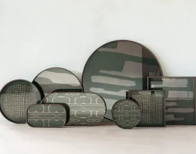 Tác Second Nature Tray Round XL, moss