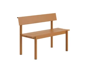 Lavice Linear Steel Bench s opěrkou 110 cm, burnt orange