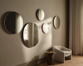 Zrcadlo Vala Round Ø100 cm, dark lacquered oak