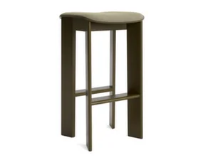 Barová stolička Chisel 30 H75, green umber lacquered beech / Linara 313