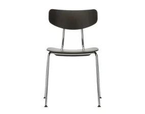 Židle Moca, dark oak seat / chrome base